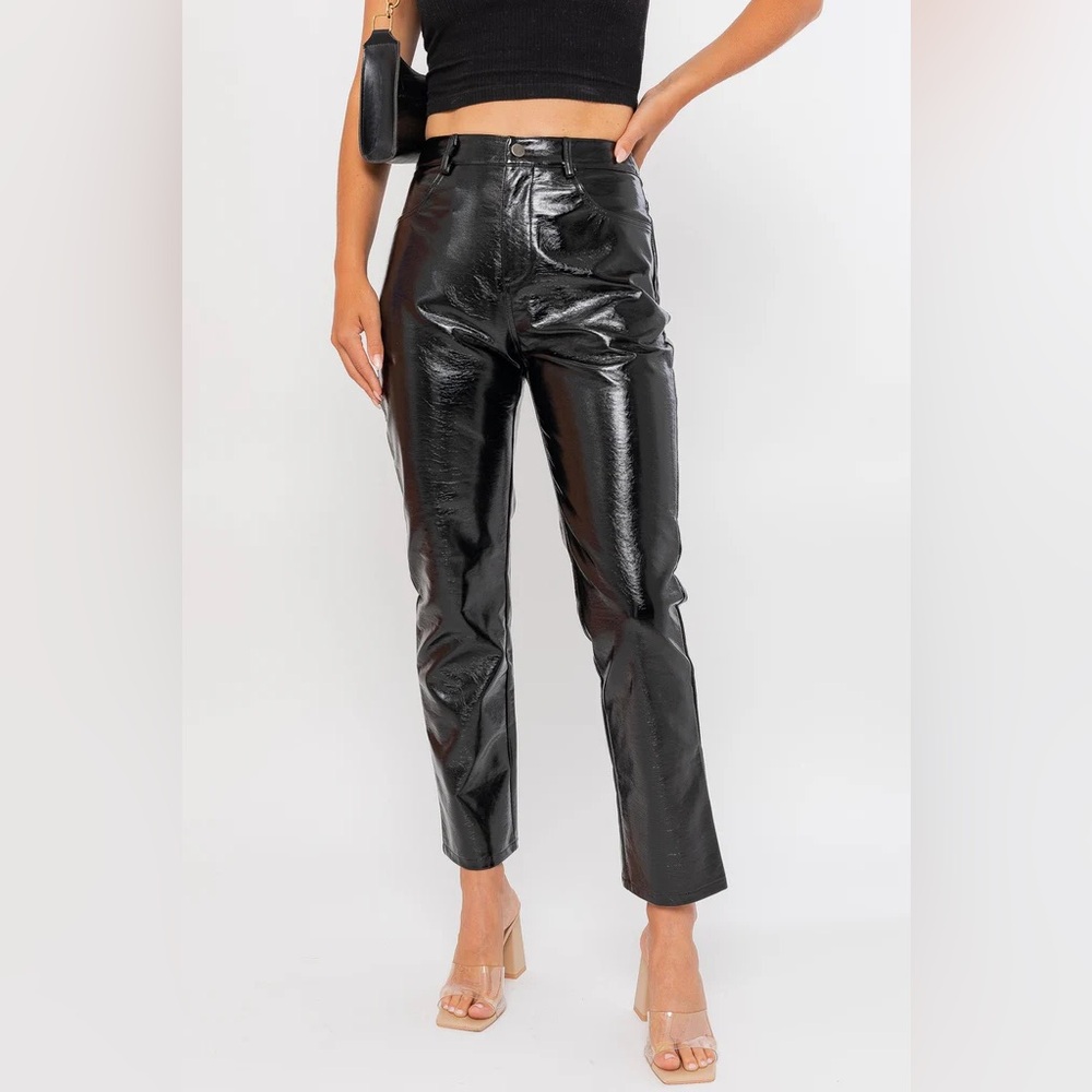 BP Black Faux Patent Leather Pants